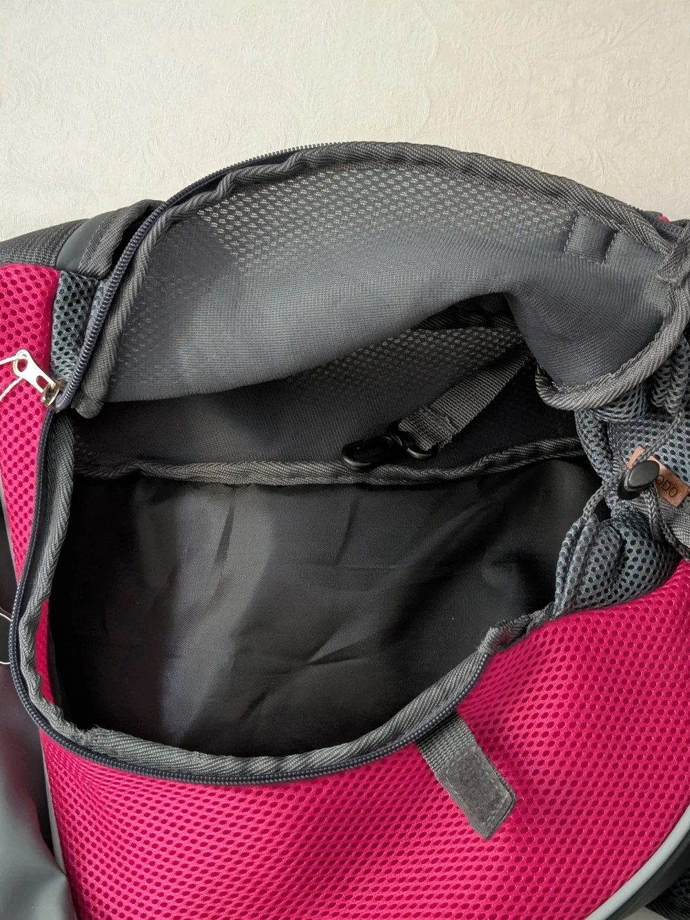 YUDODO Mesh Sling Tote Dog Carrier Gray/Pink Small
